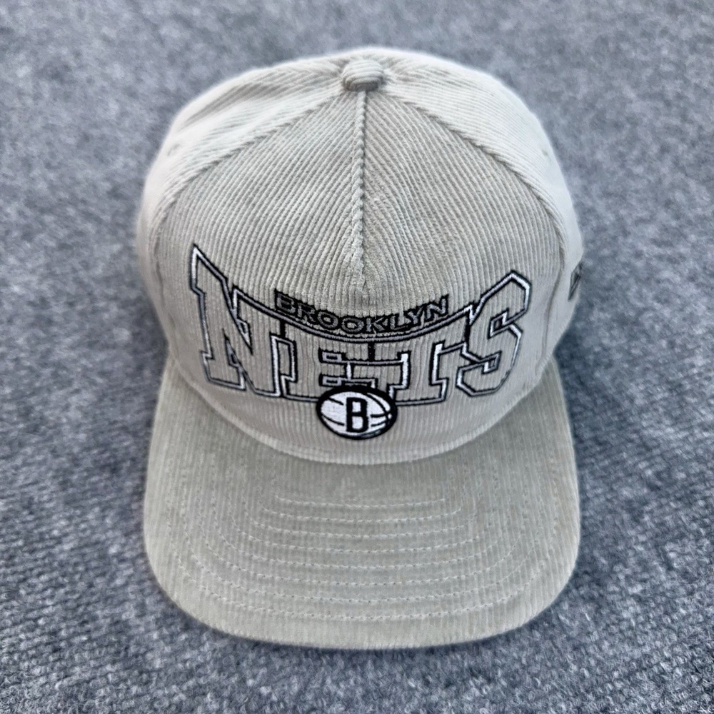 Brooklyn Nets Hat New Era The Golfer Corduroy Gray Snapback Reverse Arch NBA Cap - Picture 8 of 8
